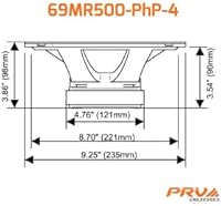 PRV Audio 69MR500-PHP-4 Midrange Speaker — image 6