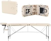 YOUNIKE Portable Massage Table with Backrest, White — image 1