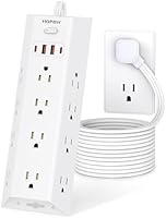 HOPOW Surge Protector Power Strip with 12 AC Outlets & 4 USB Ports — image 1