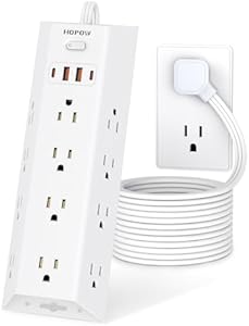 HOPOW Surge Protector Power Strip with 12 AC Outlets & 4 USB Ports Review