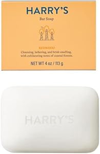 Harry's Men's Bar Soap, Redwood Scent, 4 Bars, 4 oz Each