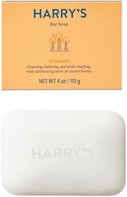 Harry's Men's Bar Soap, Redwood Scent, 4 Bars, 4 oz Each