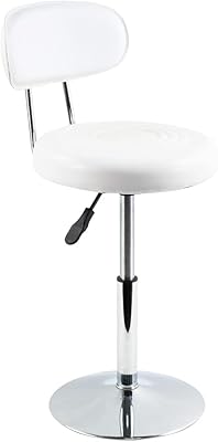 FURWOO White PU Leather Swivel Salon Chair