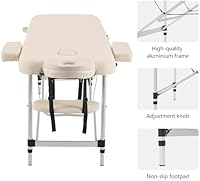 YOUNIKE Portable Massage Table with Backrest, White — image 6