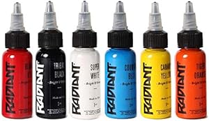 Radiant Tattoo Ink 6 Popular Color Kit 1/2oz Review