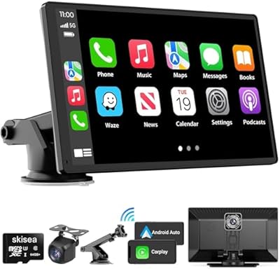RLIERCI 9″ Wireless Carplay Screen with 4K Dash Cam