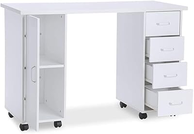 Paddie Manicure Nail Desk with Cabinet and Drawers
