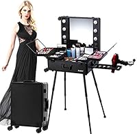 Kemier Makeup Case Professional Artist Studio Cosmetic Train Table — image 1