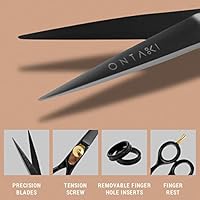Ontaki Premium Hand Forged Japanese Steel Beard and Mustache Scissors 5.5″ Black — image 2