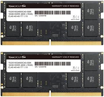 TEAMGROUP Elite SODIMM DDR5 32GB (2x16GB) 4800MHz Laptop Memory