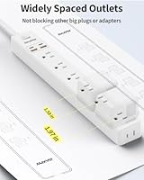 Maxpw 6 Ft Power Strip Surge Protector with 7 Outlets & 4 USB Ports — image 3