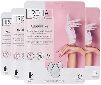 IROHA NATURE Anti-Aging Hand Mask Gloves, 4 Pairs