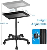 FLOLXNB Salon Tray Cart Premium Metal Tattoo Tray Rolling Trolley — image 3
