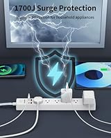 Maxpw 6 Ft Power Strip Surge Protector with 7 Outlets & 4 USB Ports — image 6