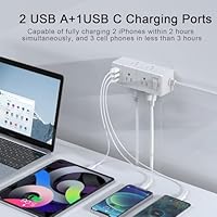 Tcstei 15Ft Extension Cord Power Strip with 6 AC Outlets and 3 USB Ports — image 3