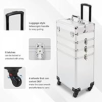 CAMORSA 4 in 1 Rolling Makeup Train Case, Silver — image 3