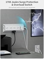 HOPOW Surge Protector Power Strip with 12 AC Outlets & 4 USB Ports — image 4