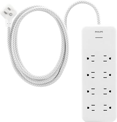 Philips EZFit 8-Outlet Surge Protector Power Strip
