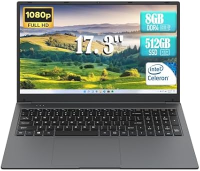 IJKKJI MTL1732 17.3-inch Laptop, Celeron N5095, 8GB RAM, 512GB SSD