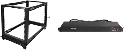 StarTech.com 12U Open Frame Server Rack & 8 Outlet Rack Mount PDU