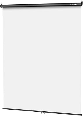 RAUBAY Retractable Pull Down White Screen Backdrop 59.8″ x 86.6″