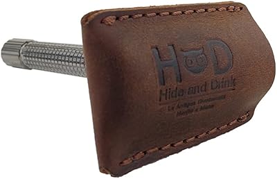 Hide & Drink Leather Double Edge Safety Razor Head Protective Sheath - Bourbon Brown