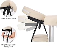 YOUNIKE Portable Massage Table with Backrest, White — image 4