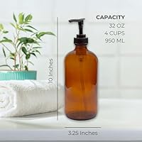 Cornucopia Brands 32-Ounce Amber Glass Lotion Pump Bottles (2-Pack) — image 6