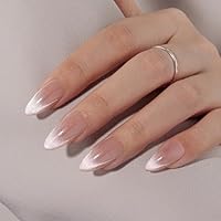VSALON Cat Eye Press On Nails French Tip Nude — image 4