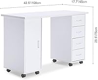 Paddie Manicure Nail Desk with Cabinet and Drawers — image 7