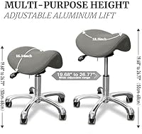 LIMKOMES Saddle Stool with Wheels, Grey — image 2