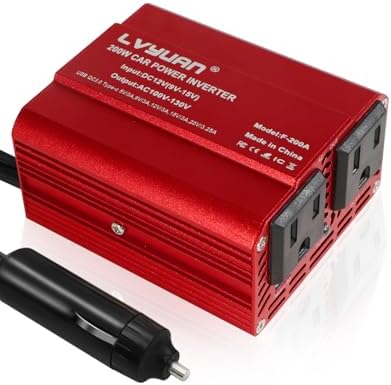 LVYUAN 200W Power Inverter 12V DC to 110V AC