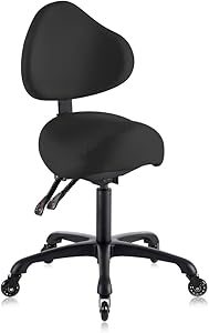 DR.LOMILOMI Pneumatic Swivel Rolling Saddle Chair with Wheels and Ergonomic Back Support Review