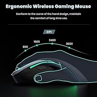 GEODMAER Wireless Gaming Keyboard and Mouse with Cooling Gel Wrist Rest — image 7