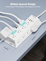 HOPOW Surge Protector Power Strip with 12 AC Outlets & 4 USB Ports — image 5