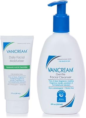 Vanicream Facial Moisturizer 3 Oz & Gentle Facial Cleanser 8 Oz