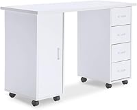 Paddie Manicure Nail Desk with Cabinet and Drawers — image 3