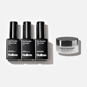 Nailboo Dip Powder Nail Kit Bundle – Base Coat, Activator, Top Coat & Build Powder, Clear 1oz 4 Piece Set