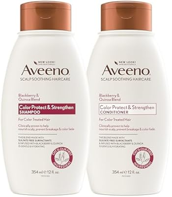 Aveeno Color Protect & Strengthen+ Shampoo & Conditioner Set, 12 Fl Oz