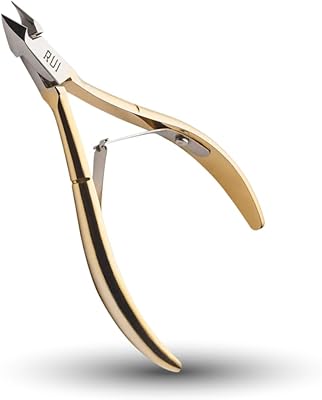 Rui Smiths Professional Cuticle Nippers, 6mm Jaw, Gold-Plated Carbon Steel