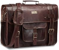 Hulsh Full Grain Leather Messenger Bag for Men 16-inch Laptop Briefcase — image 1