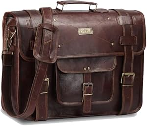 Hulsh Full Grain Leather Messenger Bag for Men 16-inch Laptop Briefcase Review