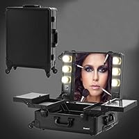 Kemier Makeup Case Professional Artist Studio Cosmetic Train Table — image 3