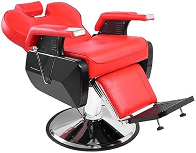 Paddie Red Barber Chair Heavy Duty Reclining Hydraulic