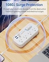 Navoltio 15 FT Flat Extension Cord with Surge Protector and USB Ports — image 4