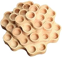 Meao 4-Tier Round Rotatable Honeycomb Shape Wooden Essential Oil Display Organizer — image 1