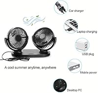 Aoneky 5V 2A 360° Rotating Dual USB Fan — image 4