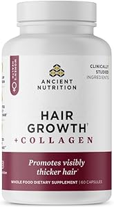 Ancient Nutrition Hair Growth + Collagen Supplement, 60 Count Review