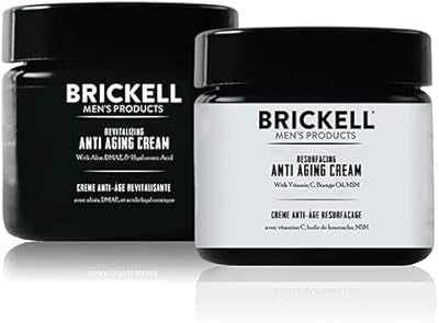 Brickell Men's Day and Night Anti Aging Cream Routine, 4oz