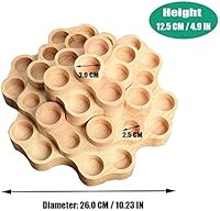 Meao 4-Tier Round Rotatable Honeycomb Shape Wooden Essential Oil Display Organizer — image 4